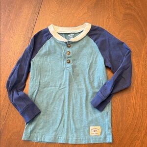 Carter's Teal and Navy Long Sleeve Henley